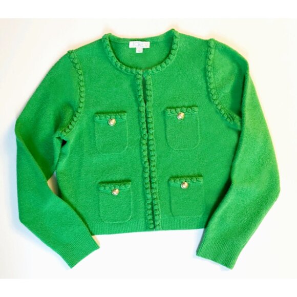 J Crew Odette Sweater lady blazer jacket in cotton blend boucle - Picture 2 of 8